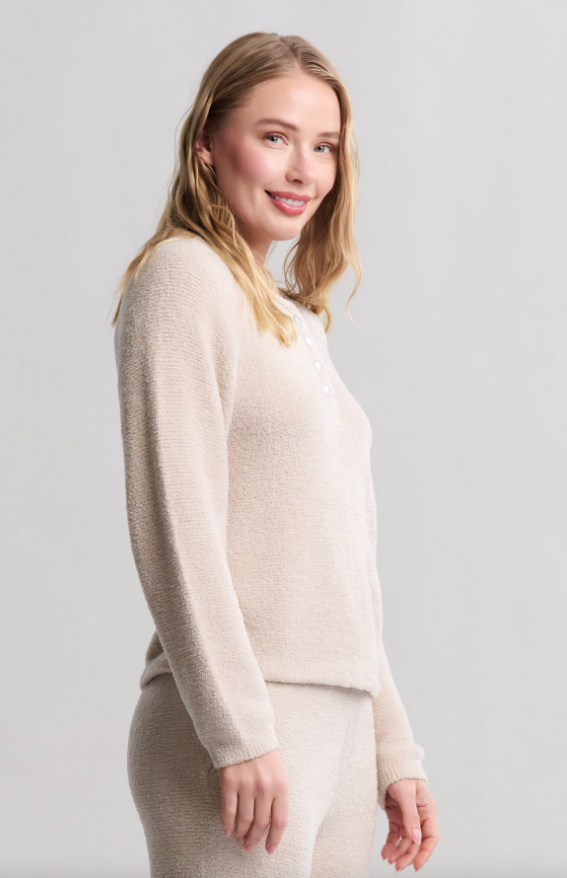 Barefoot Dreams CozyChic Lite Textured Raglan Henley