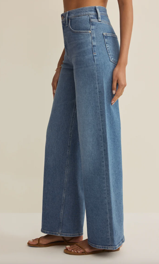 Z Supply Nova High Rise Wide Leg Denim Pant