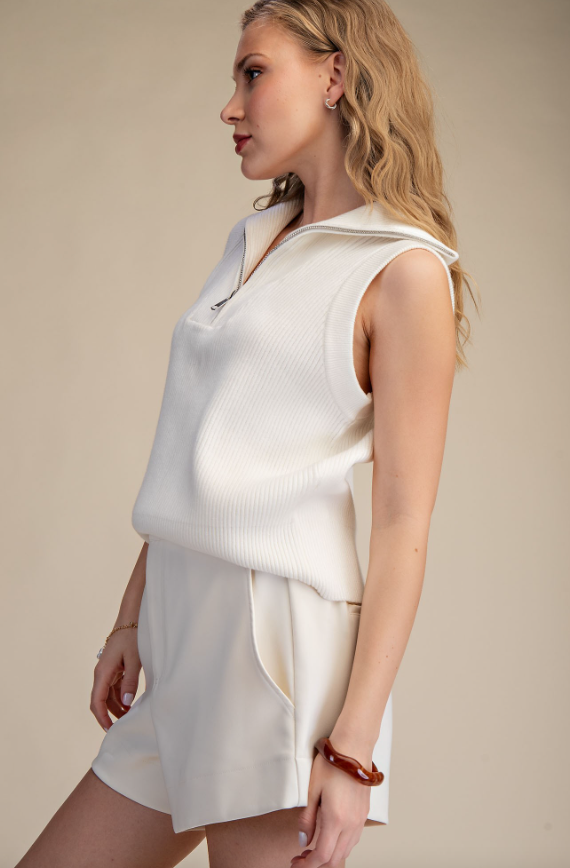 Adelynn Half Zip Sweater Vest