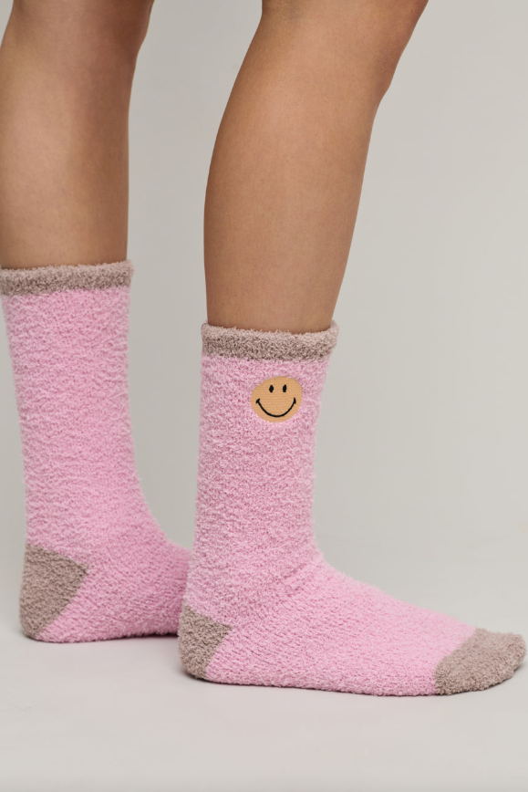 Barefoot Dreams CozyChic Smiley Ribbed Sock Set