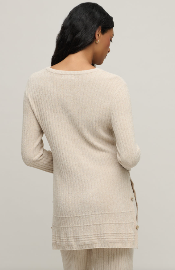 Barefoot Dreams CozyChic Ultra Lite Textured Rib Pullover with Buttons