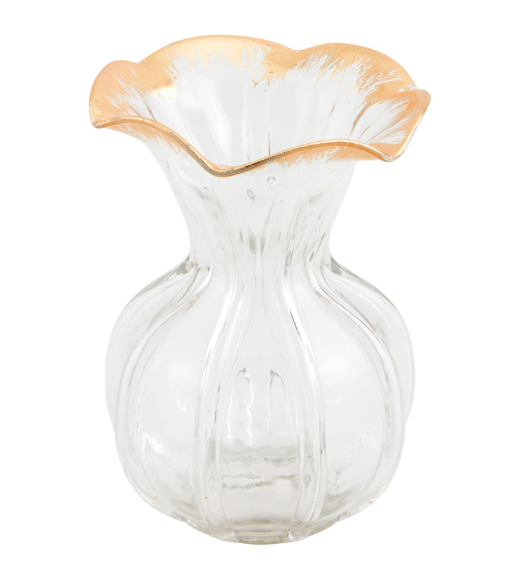Gold Edge Ruffle Vase