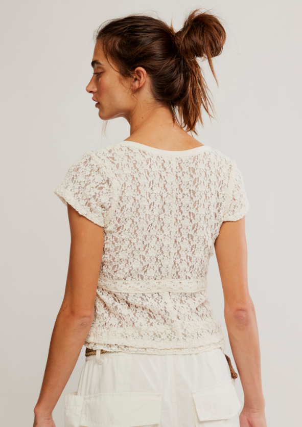 Free People Claro Lace Tee