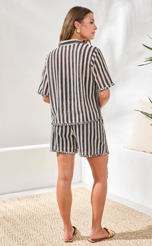 Tribal Jacquard Stripe Pull-On Shorts