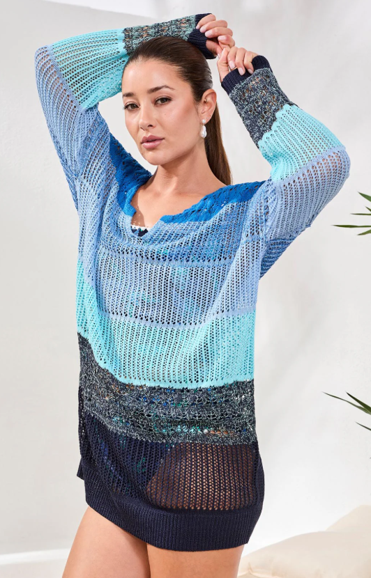 Tribal Ombré Stripe Cover-up Dress