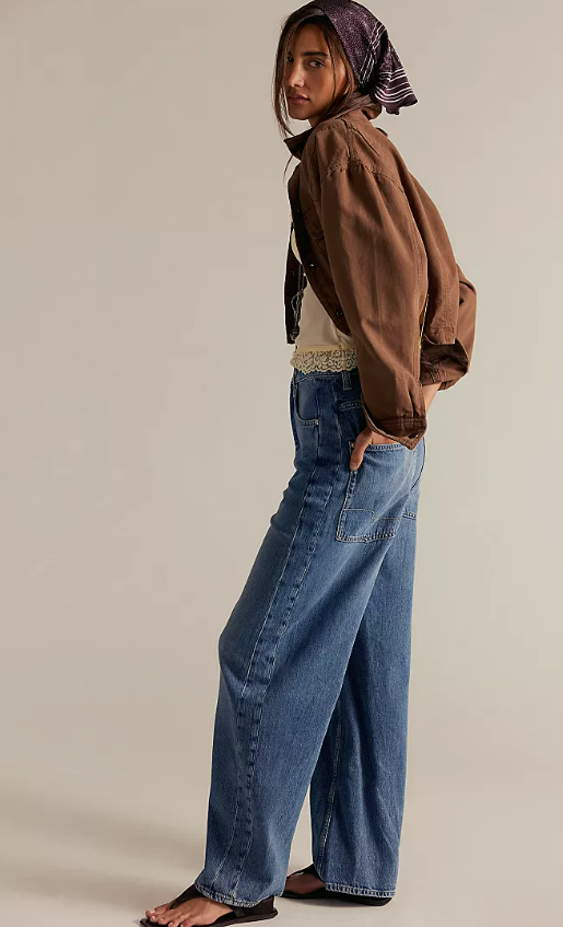 Free People Truro Baggy Puddle Jeans