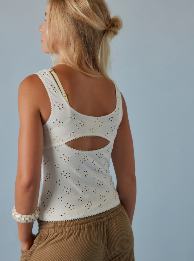 Free People Full Bloom Cotton Eyelet Cami