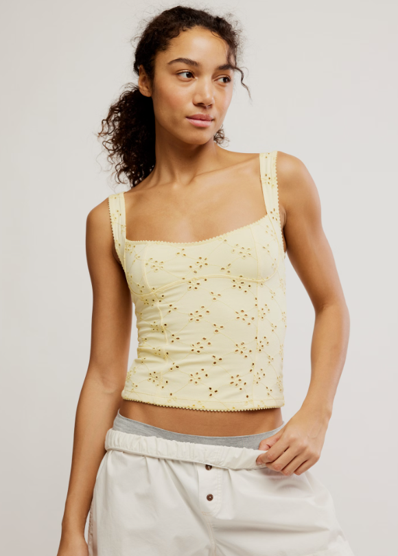 Free People Full Bloom Cotton Eyelet Cami