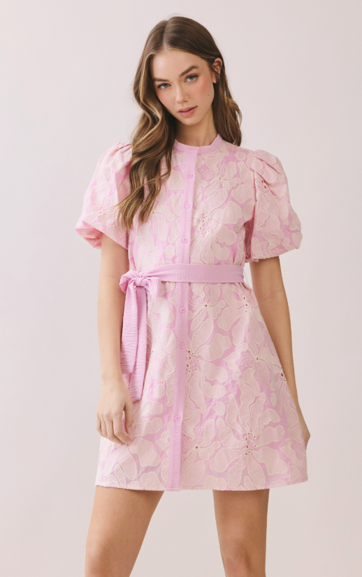 Opal Floral Eyelet Pattern Mini Dress Opal Floral Eyelet Pattern Mini Dress