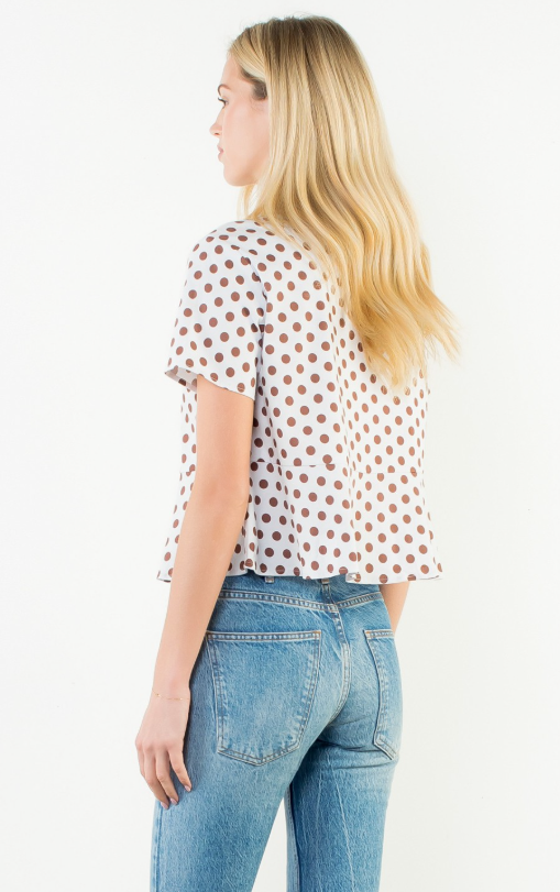 Sawyer Polka Dot Button Down Top