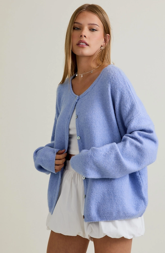 Aileen Crew Neck Relaxed Fit Cardigan