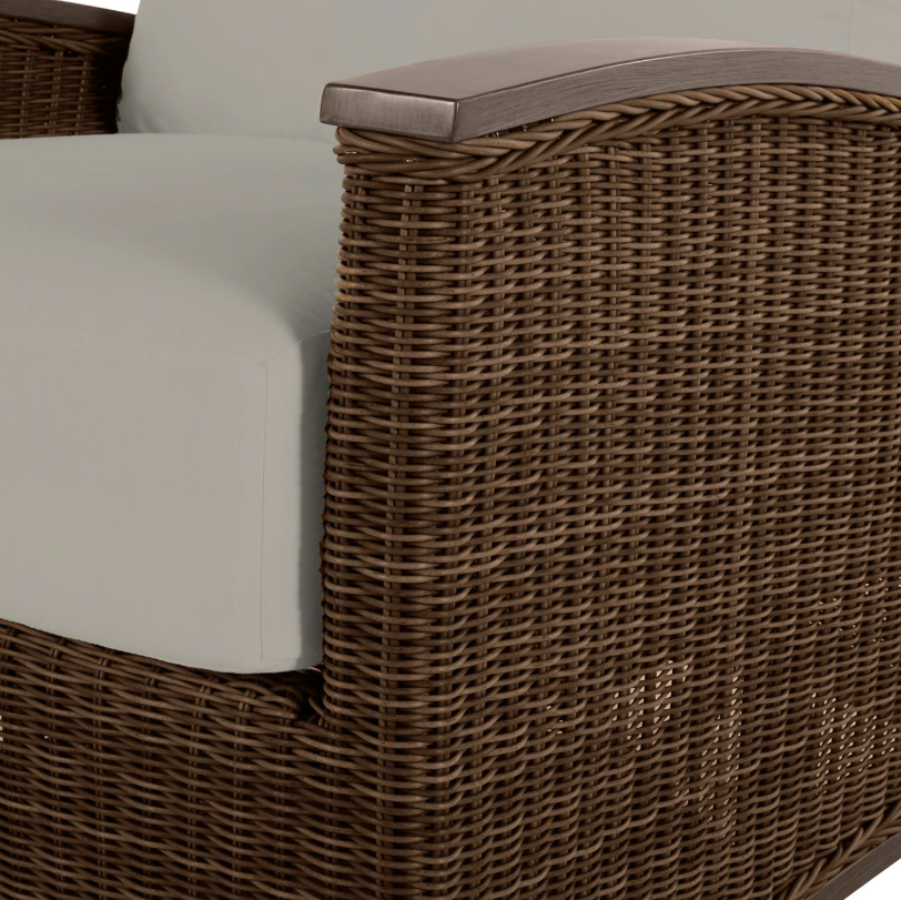 Avalon Raffia Wicker Outdoor Swivel Glider