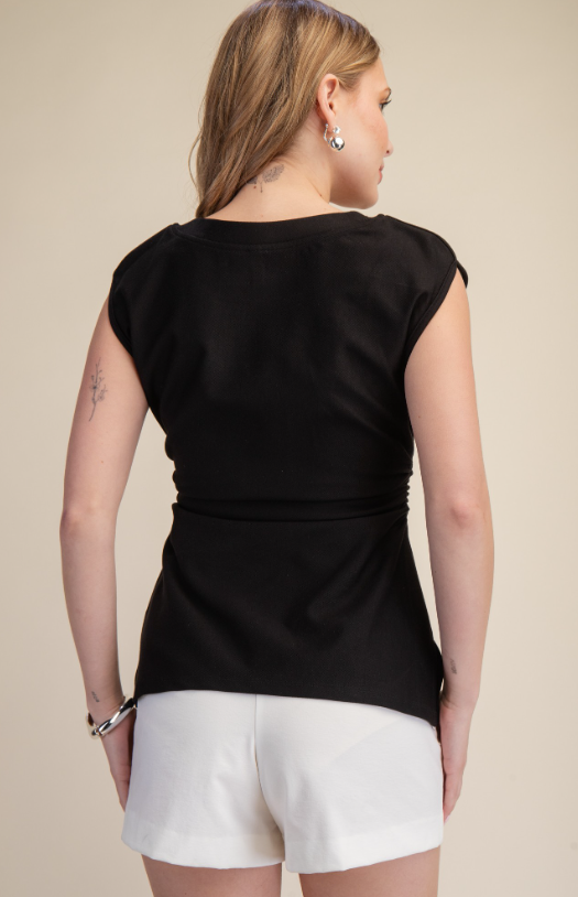 Sage Side Gathered Fitted Top