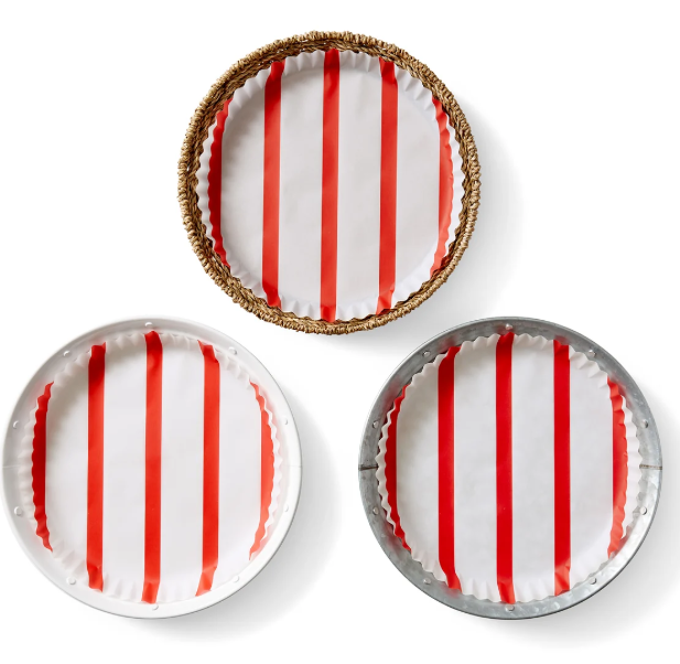 "Go Team Red" Pre-Formed Plate Liners - Bold RedStripes