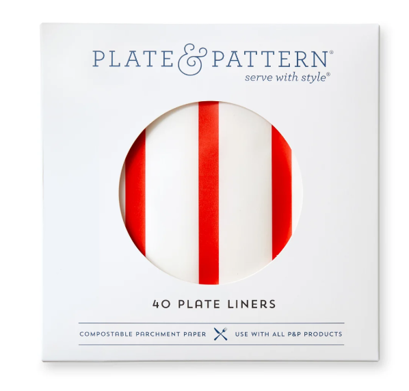 "Go Team Red" Pre-Formed Plate Liners - Bold RedStripes