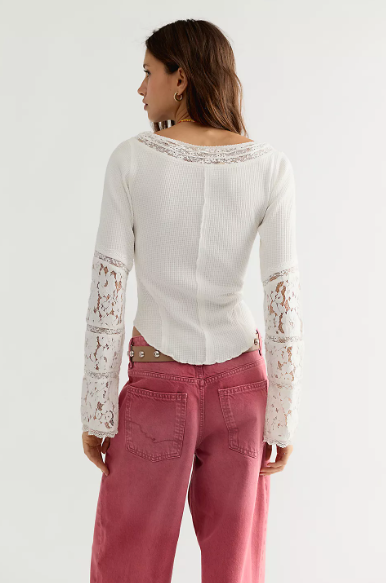 Free People Amber Lace Cuff Long Sleeve