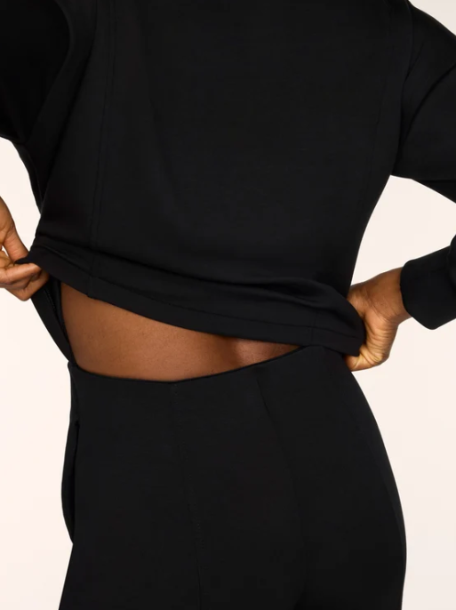 SPANX Long Sleeve Shawl Collar Jumpsuit - Very Black