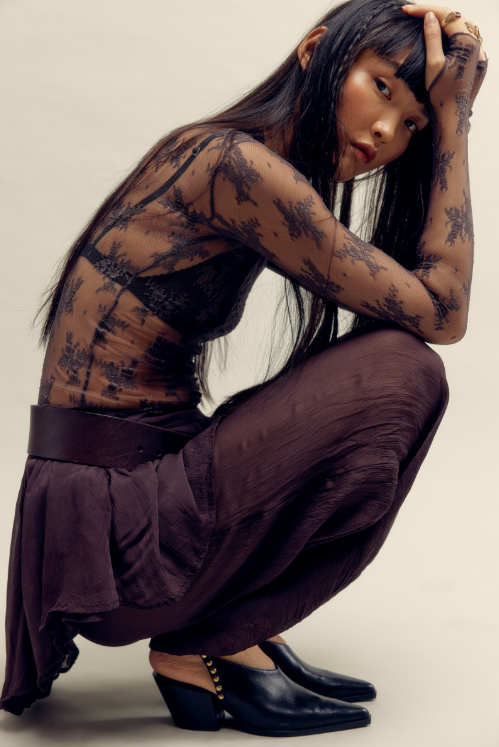 Free People Tell Me About It Studded - Black Leather