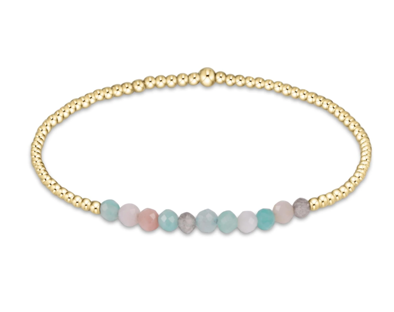 E Newton Classic Beaded Bliss 2mm Bracelet - Gold Gemstone