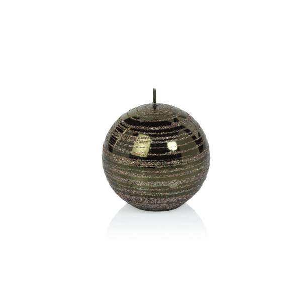 Green Glitter Ball Candle