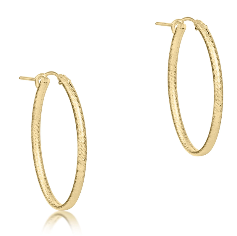 E Newton Oval Hoop - Gold