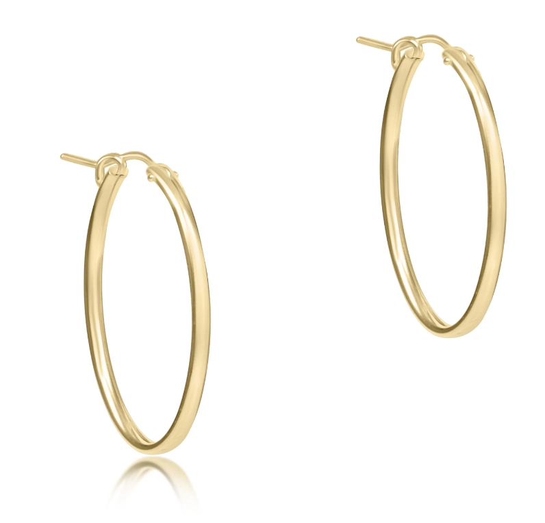 E Newton Oval Hoop - Gold