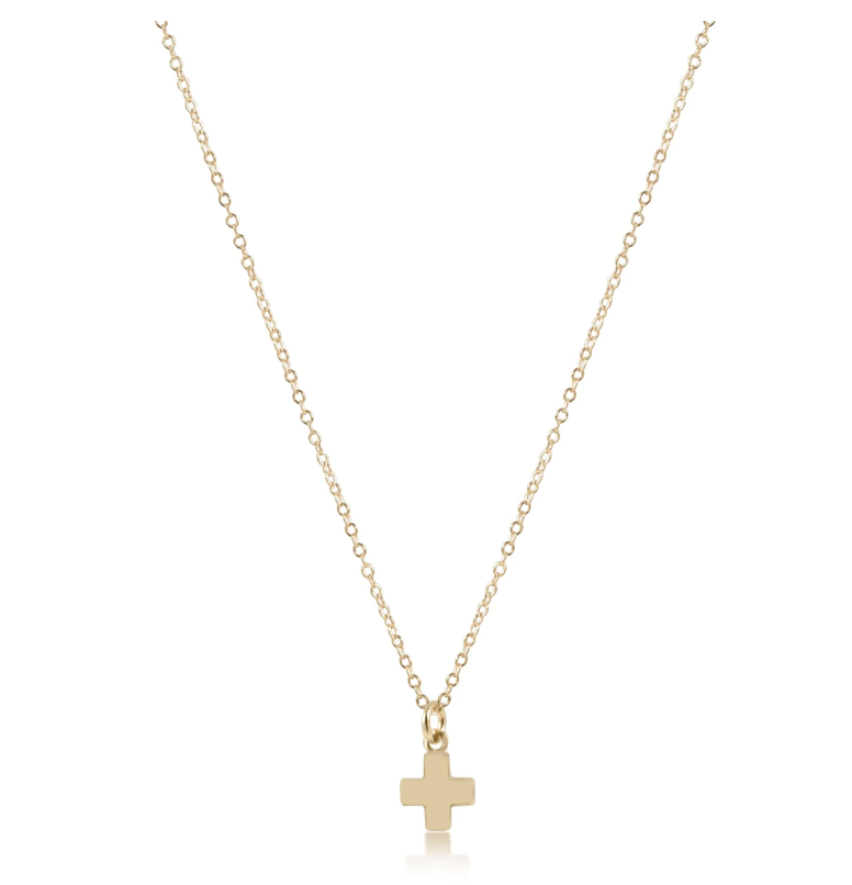 E Newton 16'' Necklace Gold - Signature Cross Gold Charm