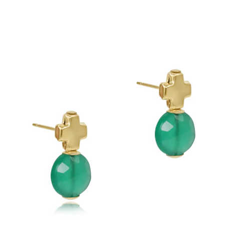 E Newton Gold Signature Cross Ball Studs