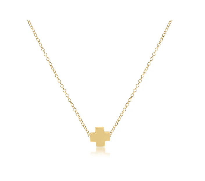 E Newton egirl 14" Signature Cross Necklace - Small Gold