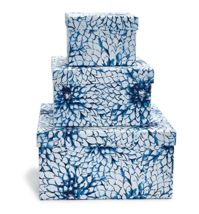 Indigo Block Print Paper Nesting Box