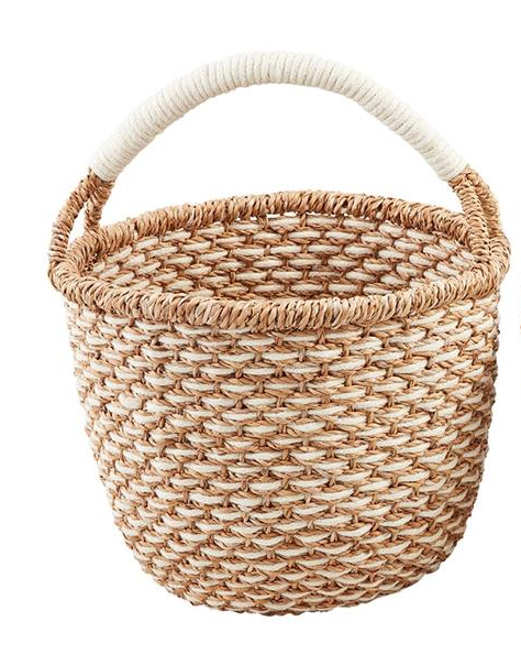 Cream Woven Handled Basket