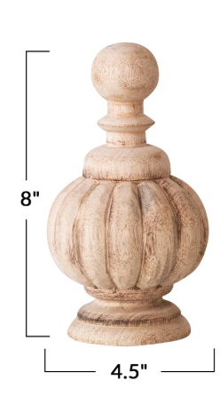 Hand-Carved Decorative Wood Finials