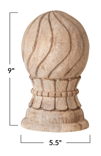 Hand-Carved Decorative Wood Finials