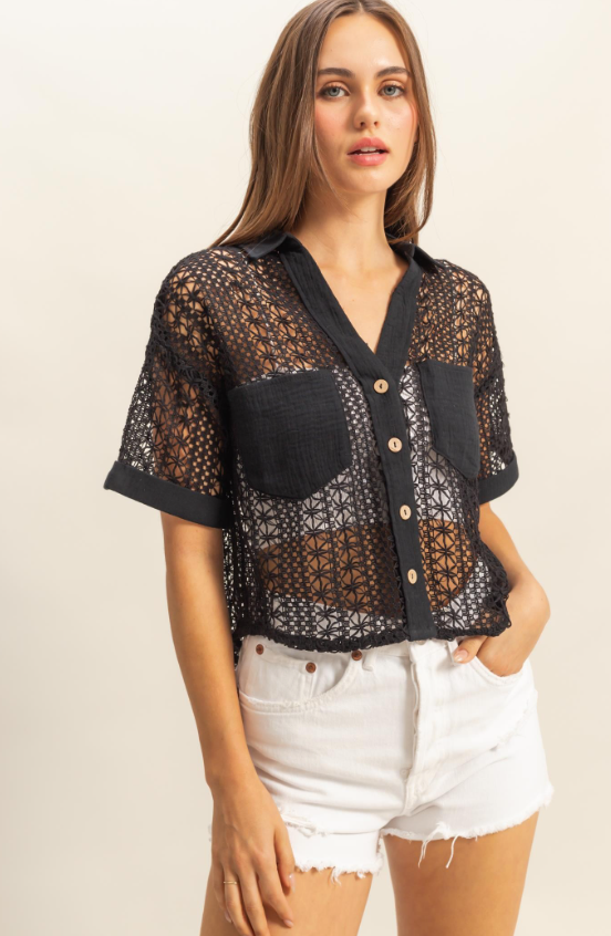 Ellis Crochet Short Sleeve