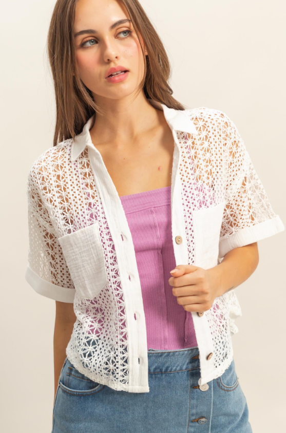 Ellis Crochet Short Sleeve