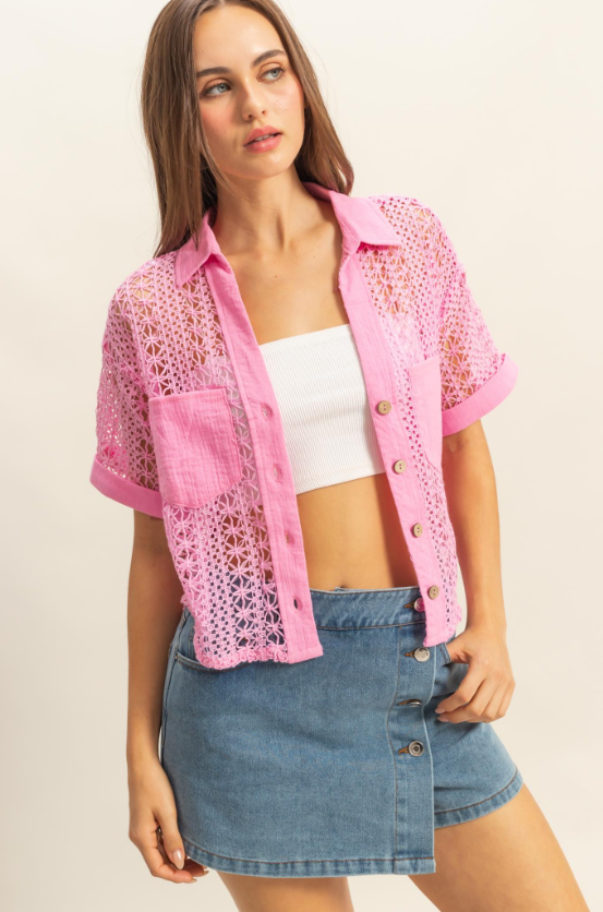 Ellis Crochet Short Sleeve