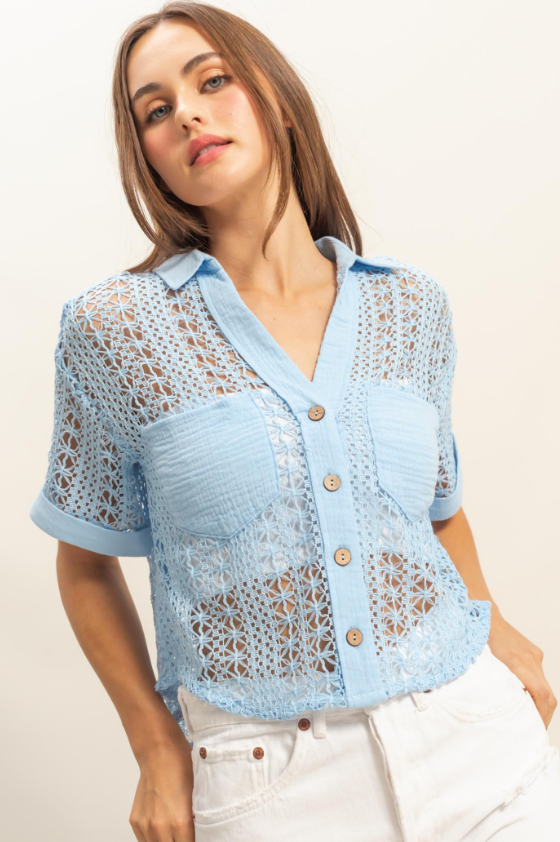 Ellis Crochet Short Sleeve