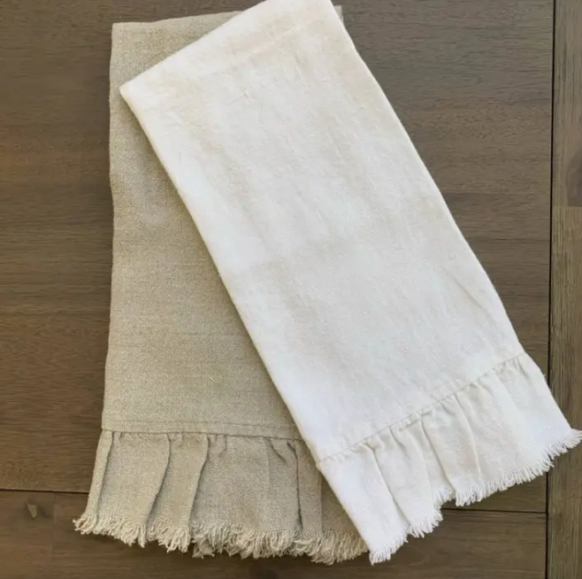 Provence Linen Towel with Ruffle