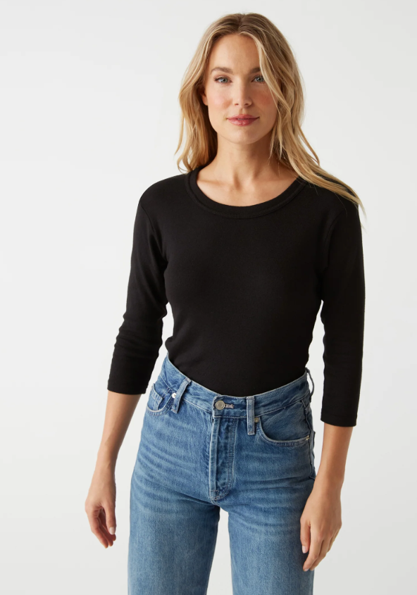 Michael Stars Dora Shine 3/4 Sleeve Tee