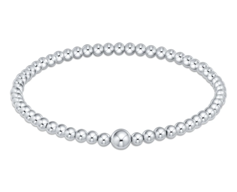 E Newton Classic Bead Bangle - Sterling