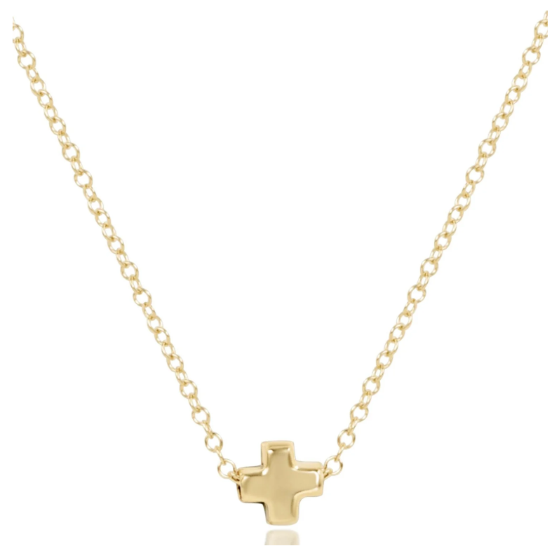 E Newton egirl 14" Signature Cross Necklace - Small Gold