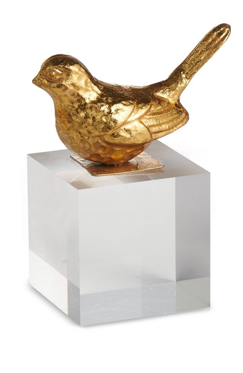 Gold Bird on Acrylic Block