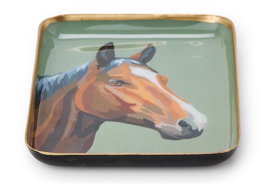 Horse Enameled Trinket Tray