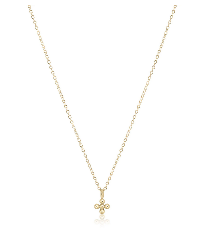 16" Necklace Classic Beaded Signature Cross Charm