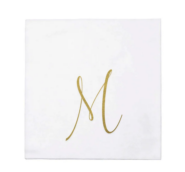 Vietri Papersoft Gold Monogram Napkins