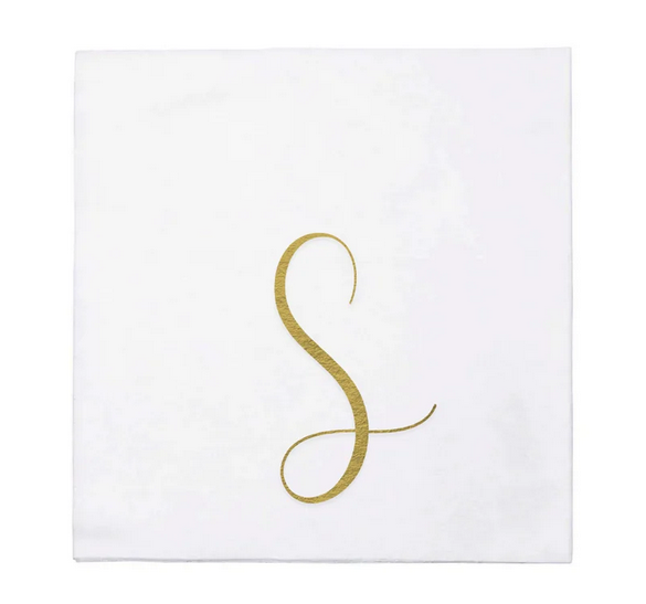 Vietri Papersoft Gold Monogram Napkins