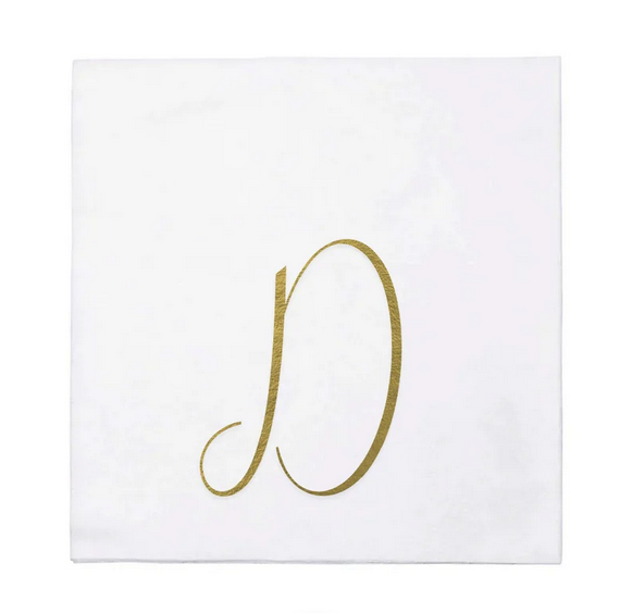 Vietri Papersoft Gold Monogram Napkins
