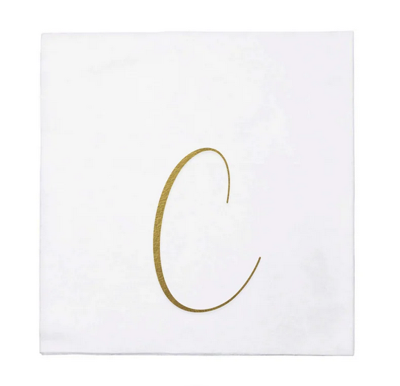 Vietri Papersoft Gold Monogram Napkins