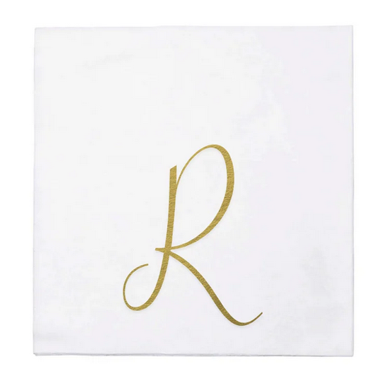 Vietri Papersoft Gold Monogram Napkins