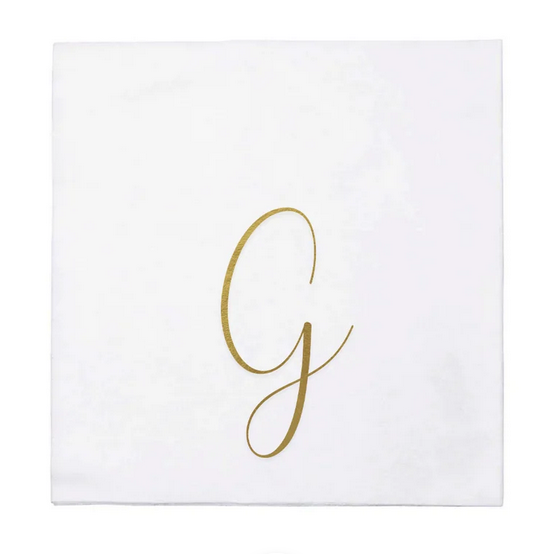 Vietri Papersoft Gold Monogram Napkins